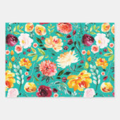 Sommermuster der Blume mit eigenem Hintergrund Geschenkpapier Set (Vorderseite 2)