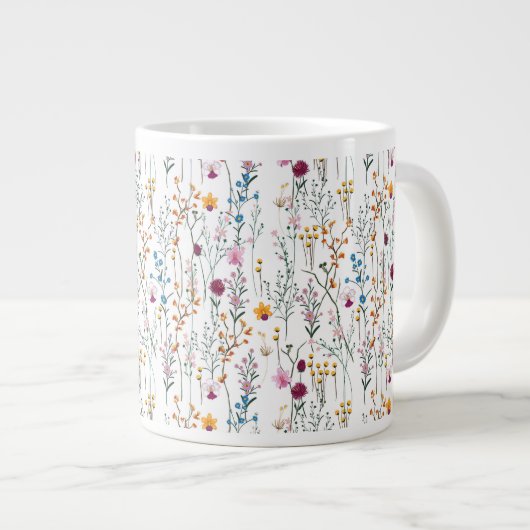 Sommermuster der Wildblume Jumbo-Tasse (Vorderseite Rechts)