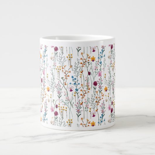 Sommermuster der Wildblume Jumbo-Tasse (Vorderseite)