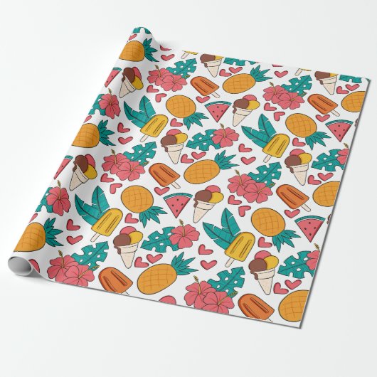 Sommermuster Geschenkpapier (Ungerollt)
