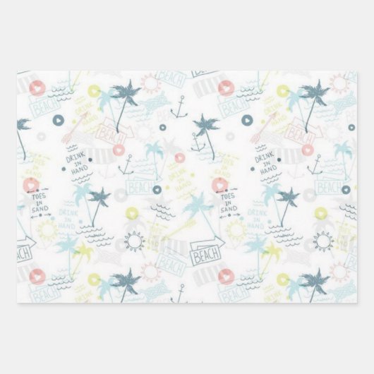 Sommermuster Geschenkpapier Set (Vorderseite 3)