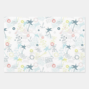 Sommermuster Geschenkpapier Set