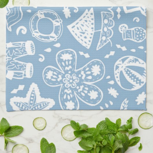 Sommermuster Geschirrtuch (Gefaltet)