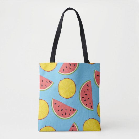 Sommermuster mit Ananas und Wassermelonart,ba Tasche (Vorderseite)