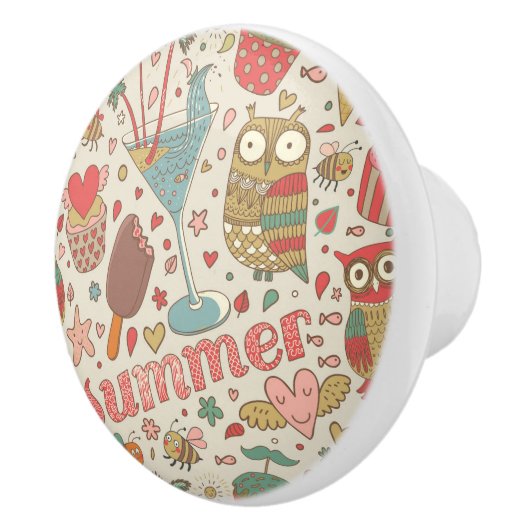 Sommermuster mit Eis Keramikknauf (Rechts)