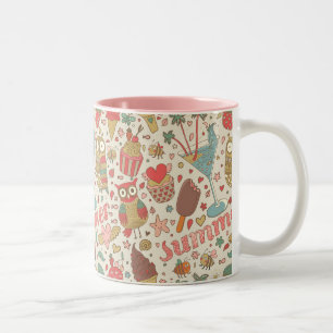 Sommermuster mit Eis Zweifarbige Tasse