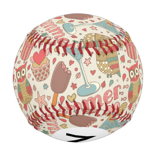 Sommermuster mit Eiscreme Baseball (Rückseite)