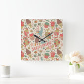 Sommermuster mit Eiscreme Quadratische Wanduhr (Zuhause)