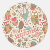 Sommermuster mit Eiscreme Runder Aufkleber (Vorderseite)