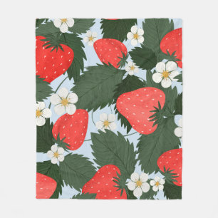 Sommermuster mit Erdbeeren. Erdbeeren Fleecedecke