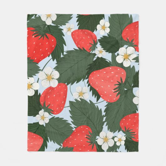 Sommermuster mit Erdbeeren. Erdbeeren Fleecedecke (Vorderseite)