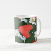 Sommermuster mit Erdbeeren. Erdbeeren Kaffeetasse (VorderseiteRechts)