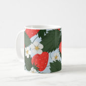 Sommermuster mit Erdbeeren. Erdbeeren Kaffeetasse (Vorderseite Links)