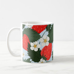 Sommermuster mit Erdbeeren. Erdbeeren Kaffeetasse