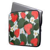 Sommermuster mit Erdbeeren. Erdbeeren Laptopschutzhülle (Vorderseite Links)