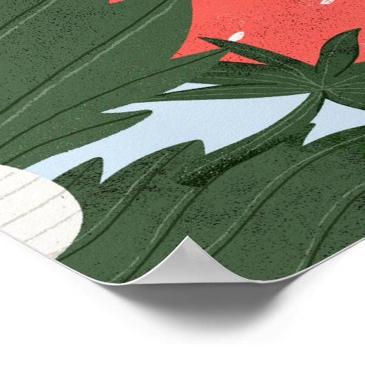 Sommermuster mit Erdbeeren. Erdbeeren Poster (Ecke)