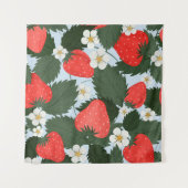 Sommermuster mit Erdbeeren. Erdbeeren Wandteppich (Vorderseite (Horizontal))