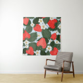 Sommermuster mit Erdbeeren. Erdbeeren Wandteppich (Beispiel (Horizontal))