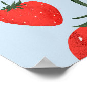 Sommermuster mit leicht abgeschiedenen Erdbeeren Poster (Ecke)