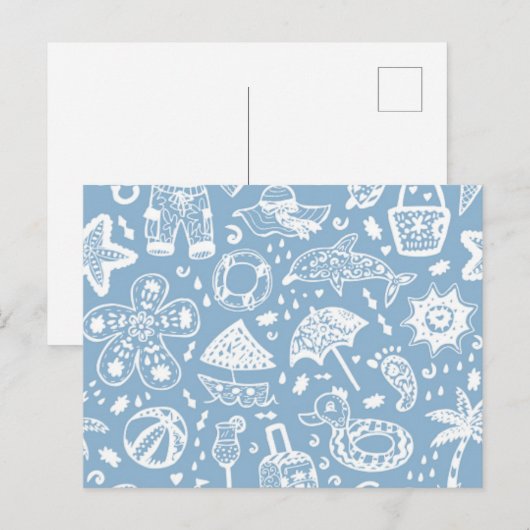 Sommermuster Postkarte (Vorne/Hinten)