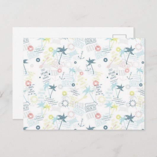 Sommermuster Postkarte (Vorne/Hinten)