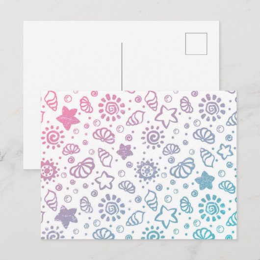 Sommermuster Postkarte (Vorne/Hinten)