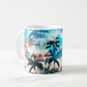 Sommermuster, tropische Bäume, Himmel. Kaffeetasse (Vorderseite Links)