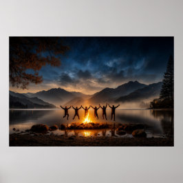 Sommernacht am Lagerfeuer Poster
