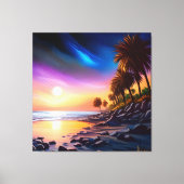 Sommernacht am Strand Leinwanddruck (Vorderseite)