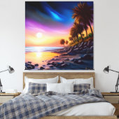 Sommernacht am Strand Leinwanddruck (Insitu (Schlafzimmer))