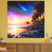 Sommernacht am Strand Leinwanddruck (Insitu (Wohnzimmer))