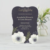 Sommernacht-Blume Hochzeitsform Einladung (Stehend Vorderseite)
