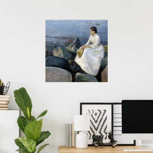 Sommernacht. Inger am Strand von Edvard Munch Poster (Heimbüro)