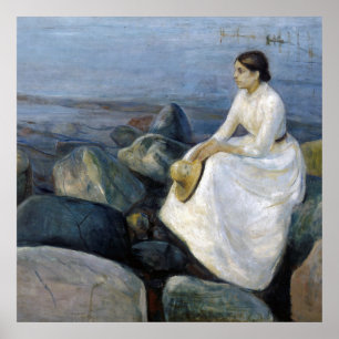 Sommernacht. Inger am Strand von Edvard Munch Poster