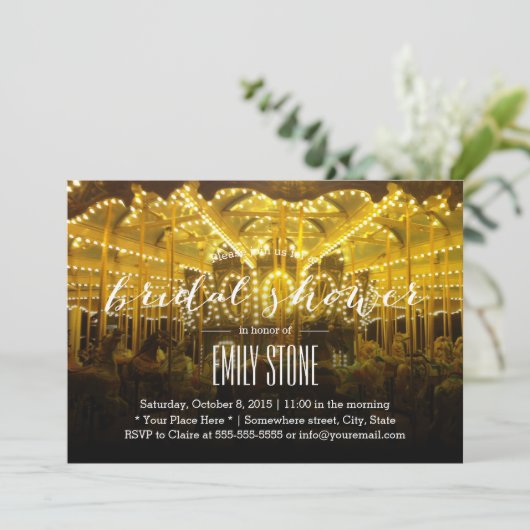 Sommernacht Mergo Round Brautparty Einladung (Stehend Vorderseite)