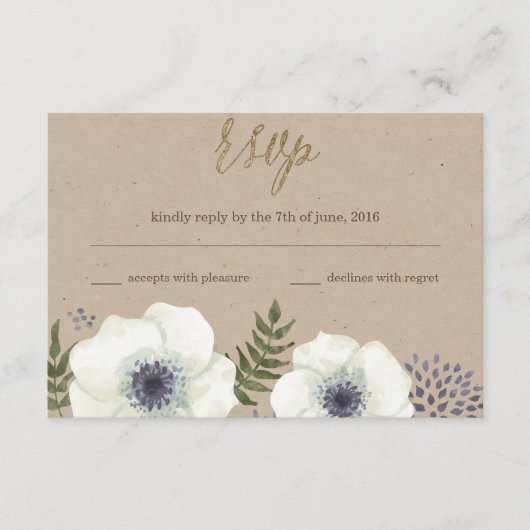 Sommernachts-Blume Hochzeit-RSVP-Karte RSVP Karte (Vorderseite)