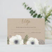 Sommernachts-Blume Hochzeit-RSVP-Karte RSVP Karte (Stehend Vorderseite)