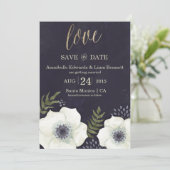 Sommernachts-Blume Hochzeit Speichern Sie die Datu Save The Date (Stehend Vorderseite)