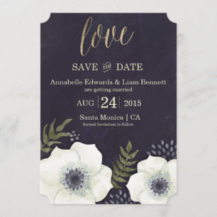 Sommernachtsblumen Hochzeit Save-the-Date-Karte Einladung
