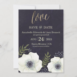 Sommernachtsblumen Hochzeit Save-the-Date-Karte Save The Date