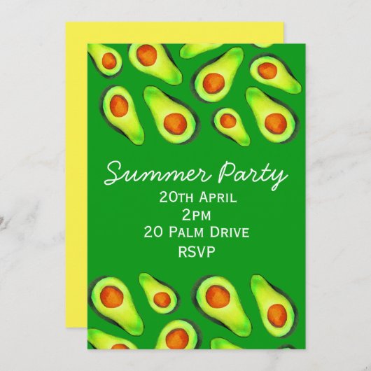 Sommernachtsfest zum Picknick im Garten Party Einladung (Vorne/Hinten)