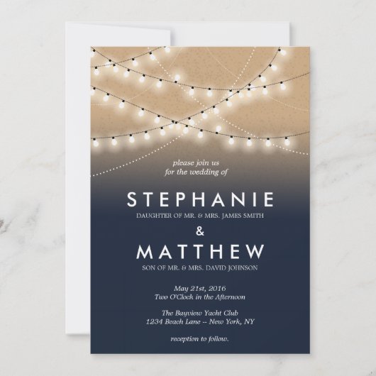 Sommernachtslicht Einladungen| Hochzeiten Einladung (Vorderseite)