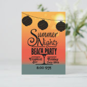 Sommernachtstrand-Party Einladungsentwurf Einladung (Stehend Vorderseite)