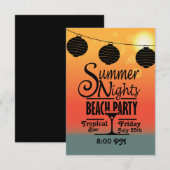Sommernachtstrand-Party Einladungsentwurf Einladung (Vorne/Hinten)