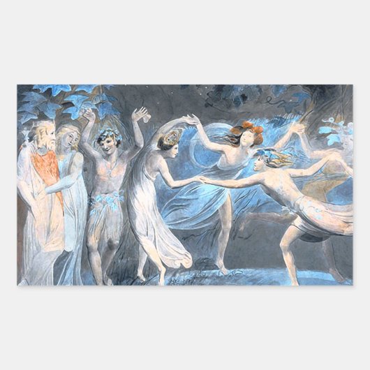 Sommernachtstraum, William Blake Rechteckiger Aufkleber (Vorderseite)