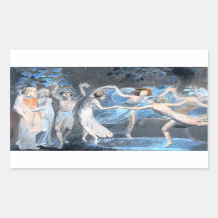 Sommernachtstraum, William Blake Rechteckiger Aufkleber