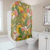 Sommernahrung nahtlos Muster. Sandwiches, Eis  Duschvorhang (Beispiel)