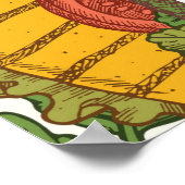 Sommernahrung nahtlos Muster. Sandwiches, Eis  Poster (Ecke)