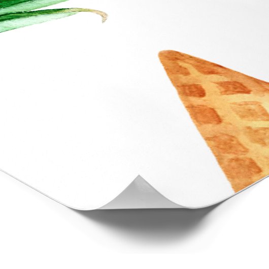 Sommernahrung: Wassermelone Eiscreme Poster (Ecke)