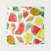 Sommernahrung: Wassermelone Eiscreme Wandteppich (Vorderseite (Horizontal))